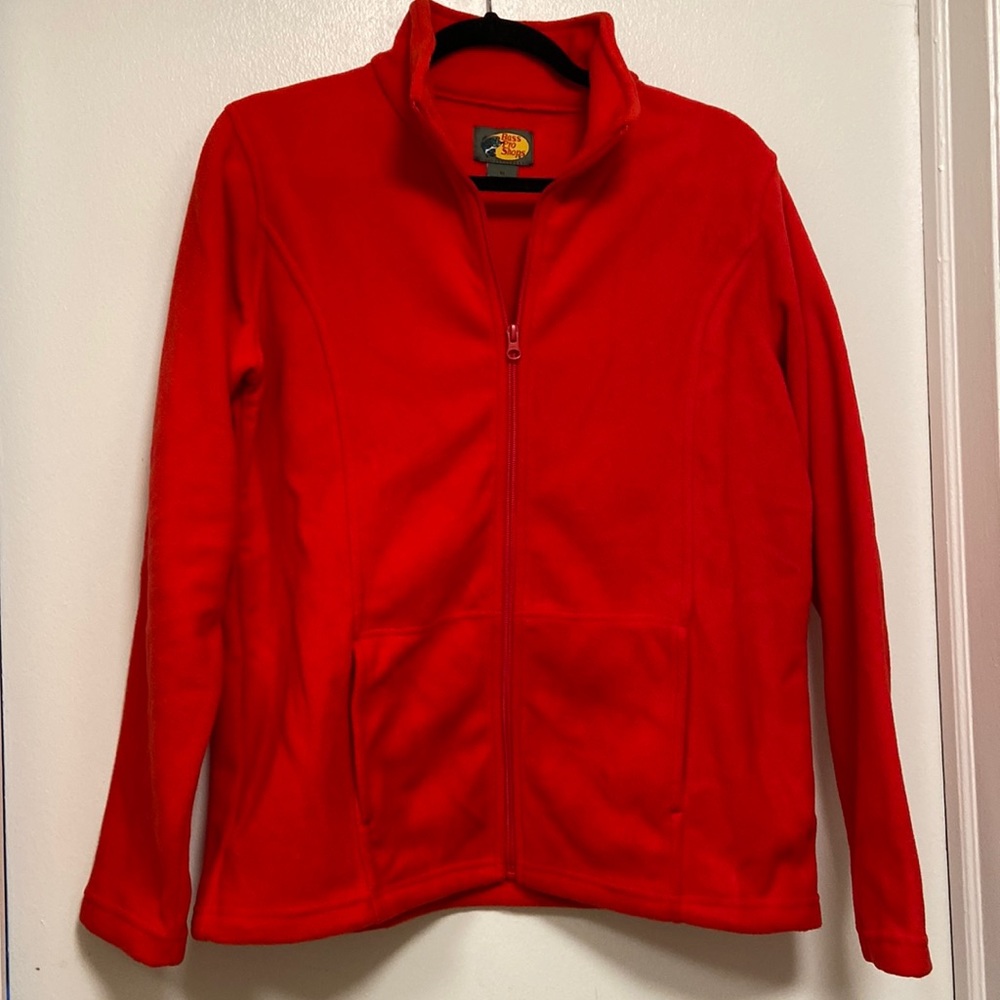 Bass Pro Shops Red Fuzzy Fleece Full Zip Jacket